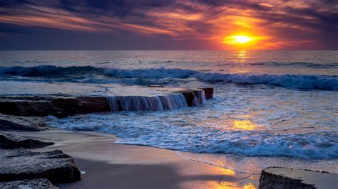 Ocean Sunset 4k Ultra Hd Wallpaper Background Image