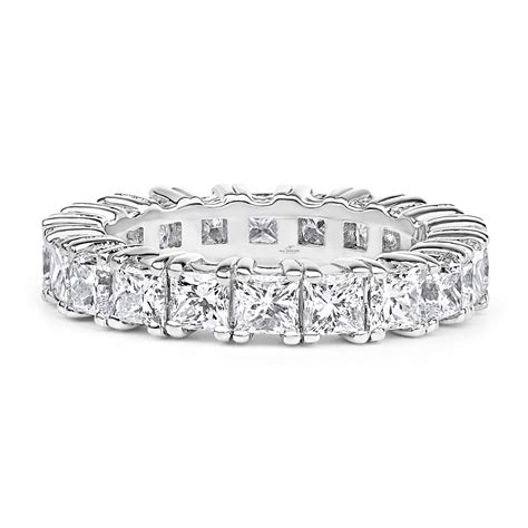 Princess Cut Diamond Eternity Wedding Band In 14k White Gold 485ct Ma Jewelers