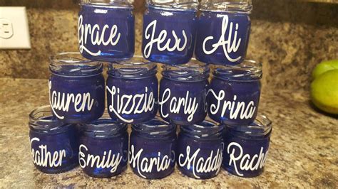Mini Mason Jar Shot Glasses Set Of 10 Choose Colors Or Colors Of Event Wedding Favors