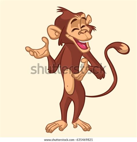 Cartoon Monkey Smiling Vector Illustration เวกเตอร์สต็อก ปลอดค่า