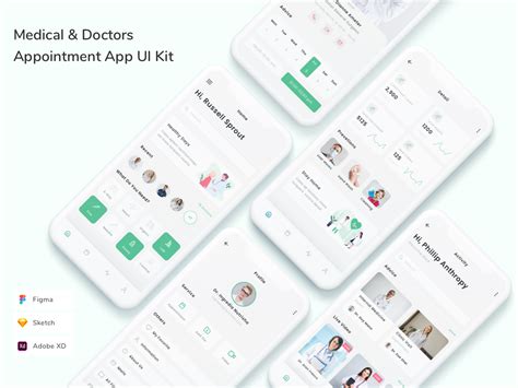 medical and doctors appointment app ui kit uplabs