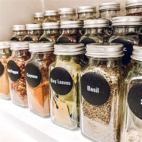 Talented Kitchen 14 Large Glass Spice Jars W 2 Types Of Preprinted Spice Labels Commercial