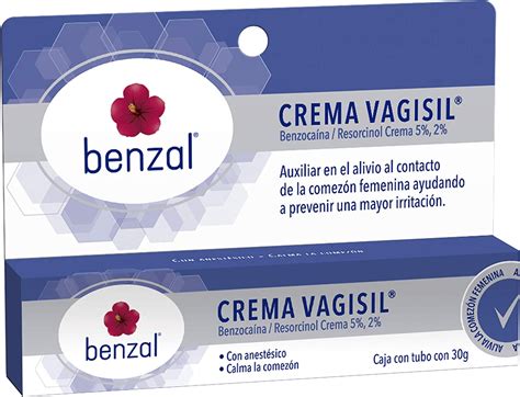 Benzal Crema Vagisil Alivia La Comezón Y Ardor Vaginal Con Benzocaína Y Resorcinol Producto