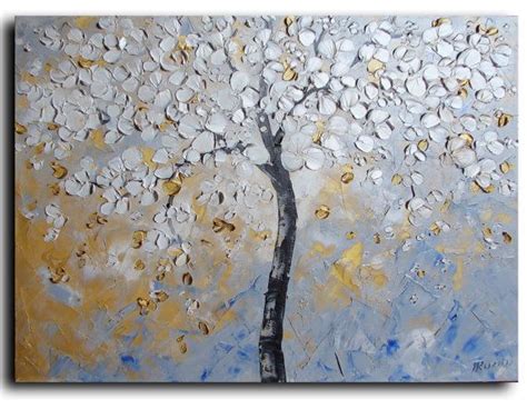 White Blooming Tree Painting 18x24 Art Original Etsy Painting