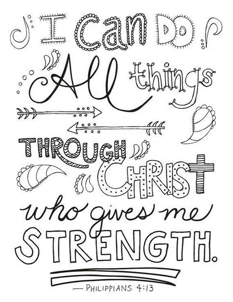 Here is a free philippians 4:13 print and coloring page. Philippians 4:13 | Bible verse coloring page, Bible ...