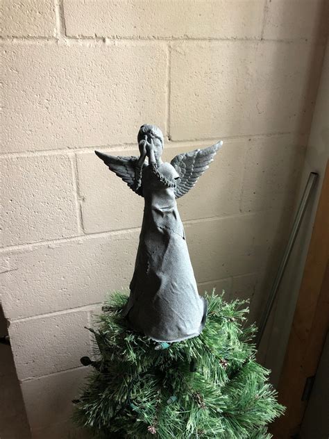 Doctor Who Inspired Weeping Angel Tree Topper Hard Wings Etsy