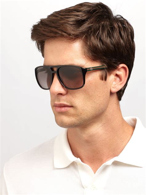 Gucci Acetate Aviator Sunglasses In Blue For Men Lyst