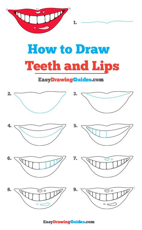 How To Draw Teeth And Lips Really Easy Drawing Tutorial Teeth