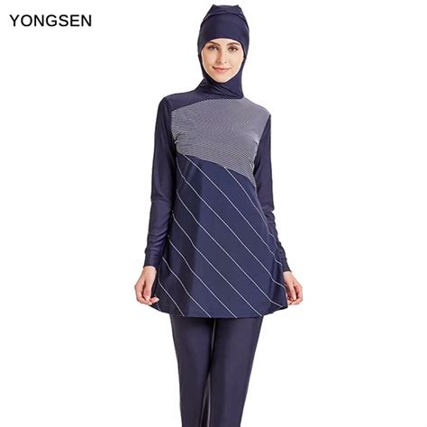 Yongsen Modest Muslim Swimwear Hijab Muslimah Women Plus Size Islamic