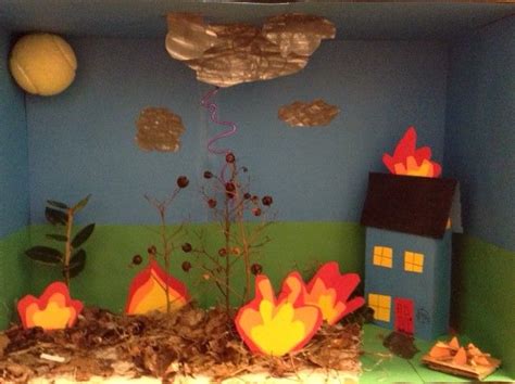 Wild Fire Diorama For Science Project Elementary Art Projects Fire