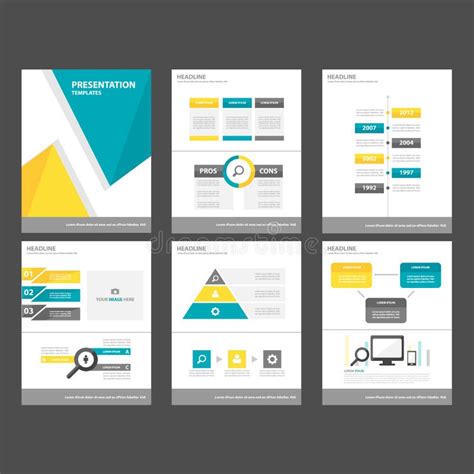 Yellow Blue Polygon Infographic Element And Icon Presentation Templates