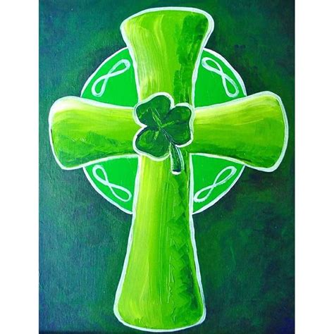 Everydayedeals Diamond Painting Full Round Green Cross