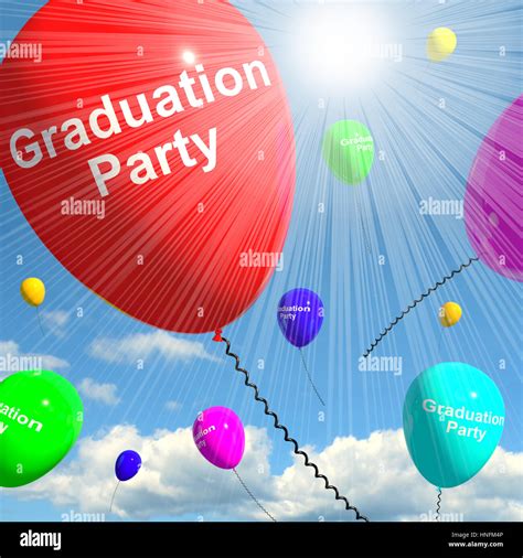 Graduation Balloons Shows School College Or Graduation 3d Rendering