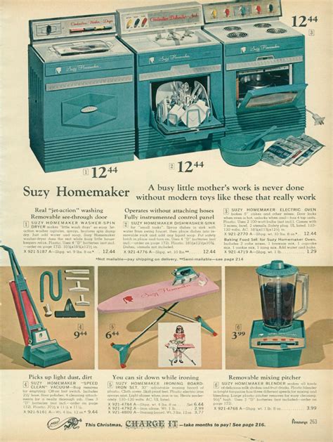 from the 1967 jcpenney toy catalog full line of suzy homemaker toy appliances not shown