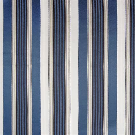 Province Blue Stripe Woven Upholstery Fabric