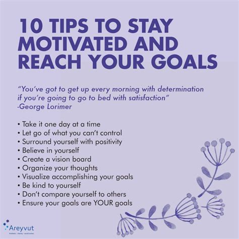 10 Tips To Stay Motivated And Reach Your Goals Areyvut