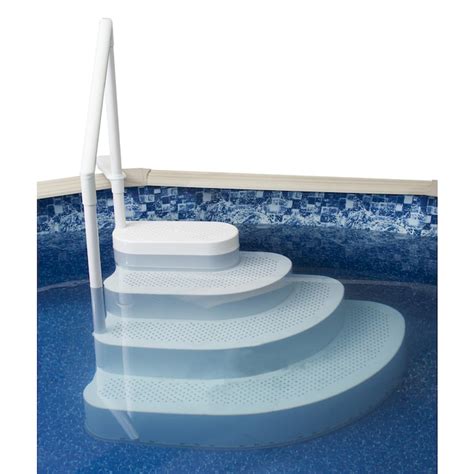 Blue Wave Wedding Cake 54 In Polyethylene Drop In Pool Steps With Hand