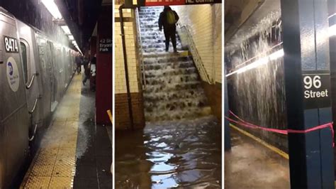 this footage of new york s flooded subways is absolutely insane