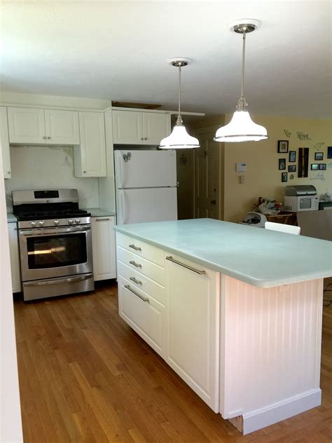 Our goal was to tackle everything as diy as possible, only hiring out the quartz countertop installation. Island countertop | Island countertops, Kitchen projects ...