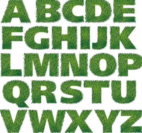 Green Alphabet Fonts Vector Design Free Download