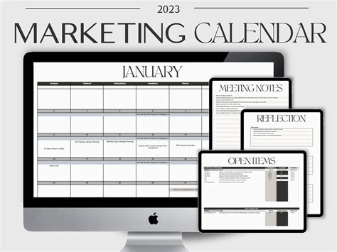 2023 Marketing Calendar Template Marketing Planner Digital Etsy