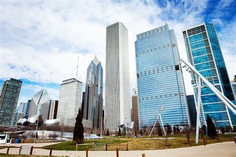 Chicago Maggie Daley Park And Skyscraper Buildings Stock Photo Image