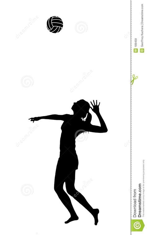 A Woman Playing Volleyball In Silhouette On A White Background