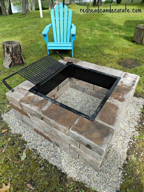 Grilling stations or bbq the great outdoors fire pits for relaxing or roasting marshmallows accent lighting, for evening enjoyment ali allan design ideas from allan block author: Easy DIY Fire Pit Kit with Grill - Redhead Can Decorate