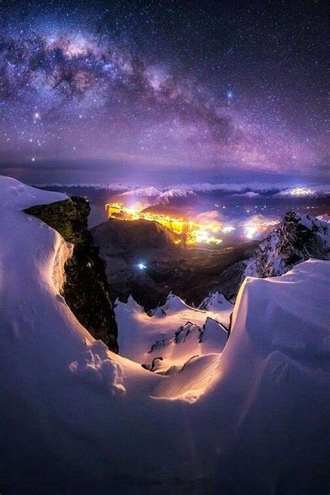 Milky Way Over Queenstown New Zealand Beautiful Landscapes Beautiful
