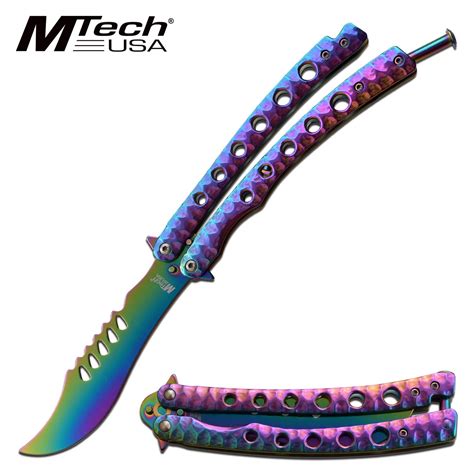 Butterfly Trainer 4 Inch Rainbow Curved Blade Balisong Knife