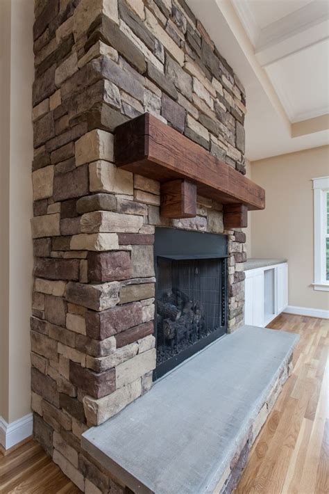 Living Biringer Builders Stone Fireplace Surround Fireplace