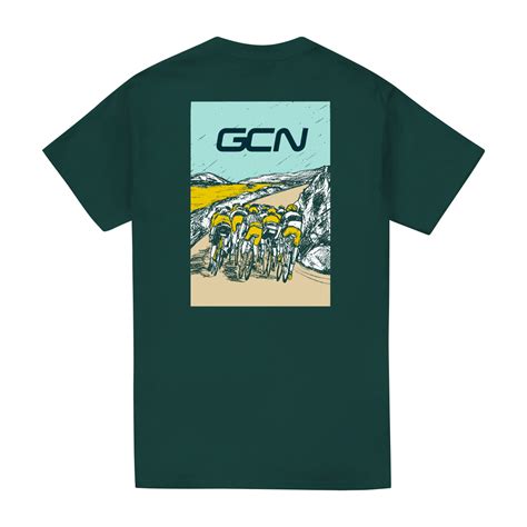 gcn peloton sketch t shirt green global cycling network