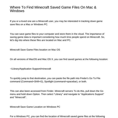 Where To Find Minecraft Saved Game Files On Mac Windowsjgirxpdfpdf