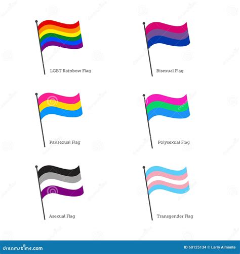 Banderas De LGBT estilo De La Asta De Bandera Stock de ilustración Ilustración de color