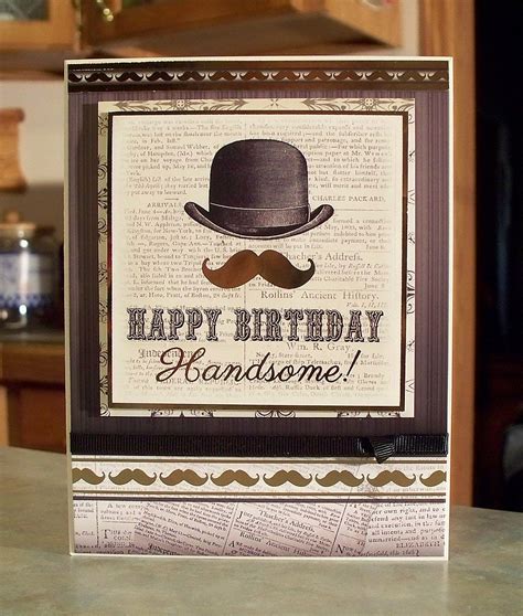 Vintage Style Masculine Birthday Card For Men By Whimsyartcards