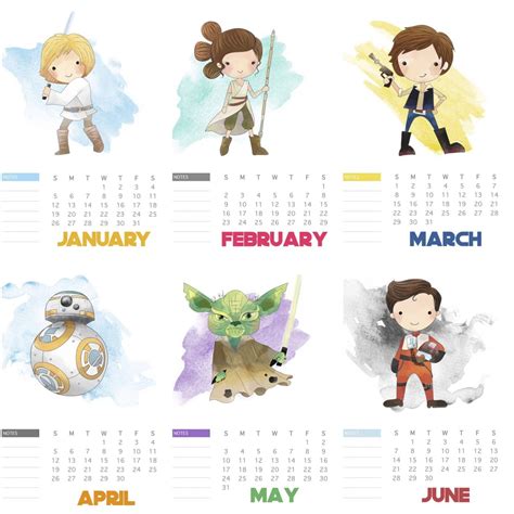 Calendário 2020 Star Wars Para Você Imprimir Nerdpai