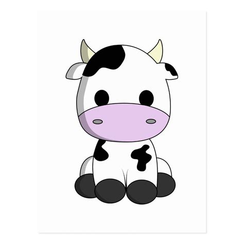 Cute Baby Cow Cartoon Postcard Cute Baby Cow Cute