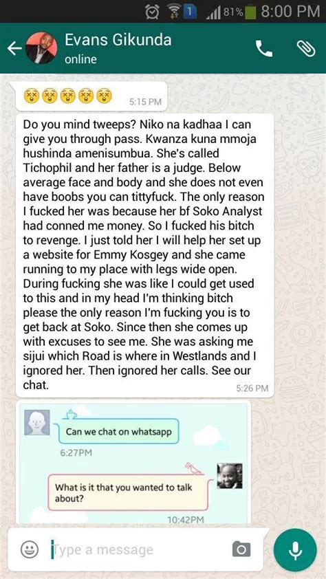 Ghafla 254 Screenshots Of Evans Gikunda Bragging To Have Slept With