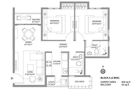 2 And 3 Bhk Apartment Floor Plan In 2021