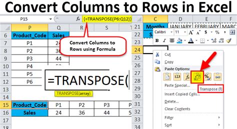 Columns To Rows And Rows To Columns In Excel