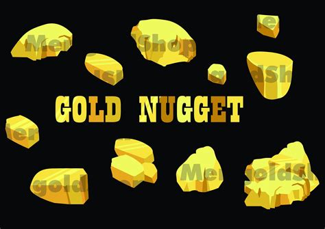 Gold Nugget Set Png Svg Eps Pdf Gold Mining Clipart Etsy