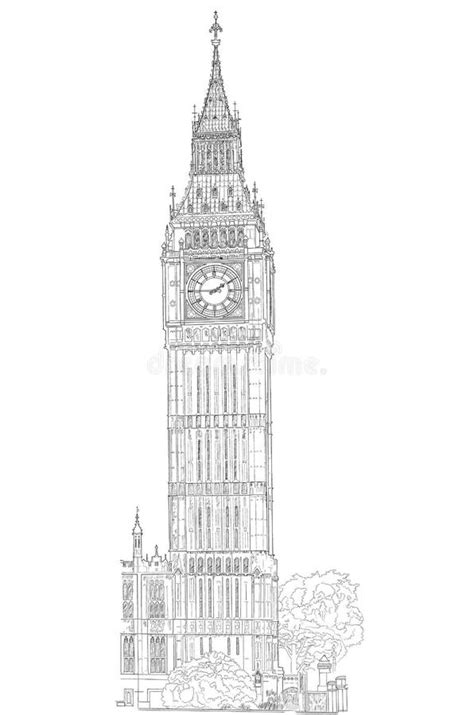 Zeichnung London Big Ben vektor abbildung. Illustration von königreich