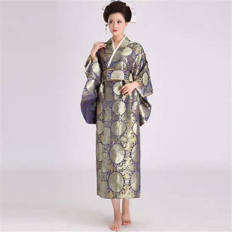Novelty Japanese Kimono Evening Dress Women Sexy Satin Yukata With Obi
