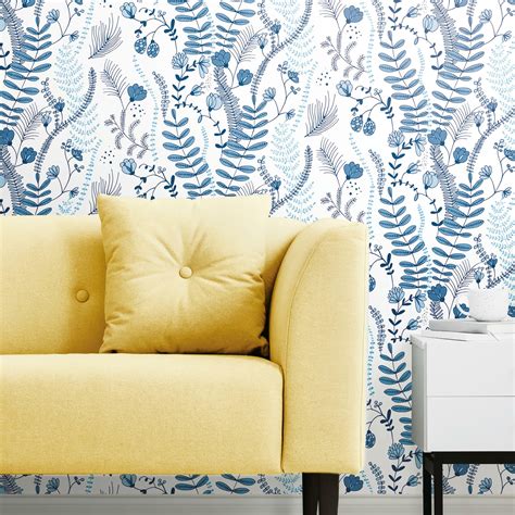 Roommates Finlayson Blue Verso Peel And Stick Wallpaper