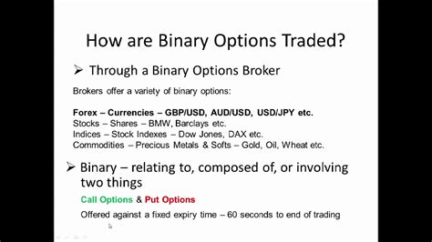 What Is Binary Options Youtube
