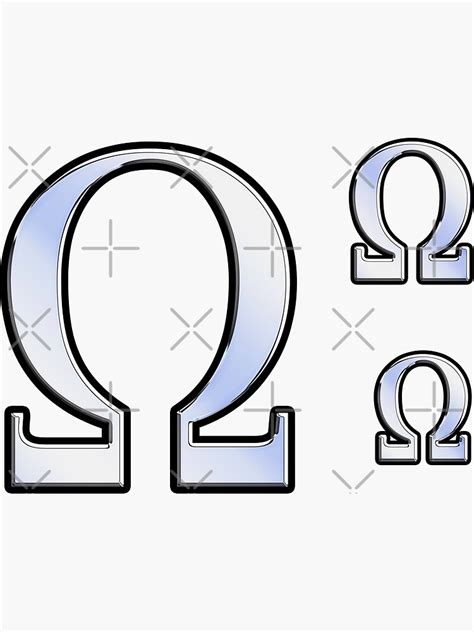Omega Greek Letter Symbol Chrome Carbon Style Sticker By Garaga