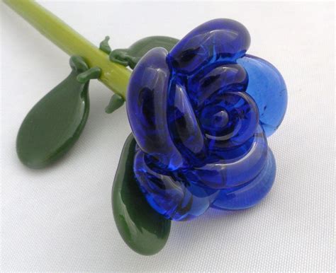 Glass Rose Flower Blue Forever Rose Spring Flowers Blue