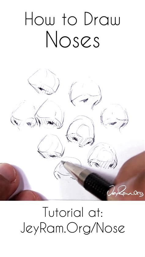 How To Draw A Nose Tutorial At An Angle Step By Step For Beginners In