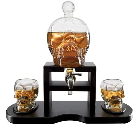 Skull Whiskey Decanter Set And 2 Skull Glasses Decanterx