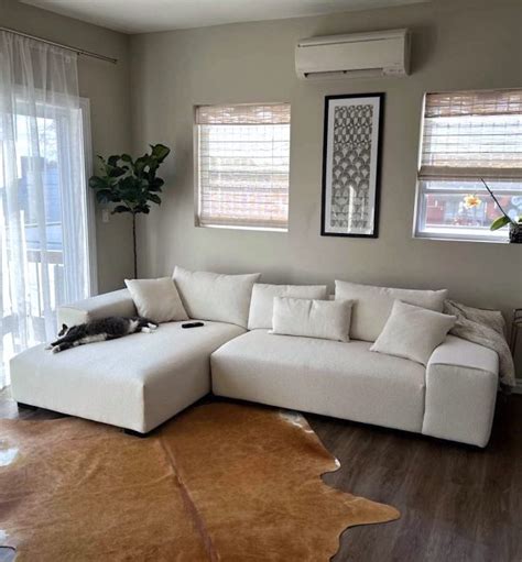 Acanva Modern L Shaped 3 Seat Sectional Sofa White Kitchen50